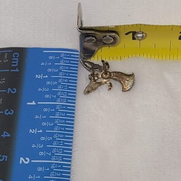 Vintage Angel Pin Silver Tone Religious Brooch - Picture 5 of 5